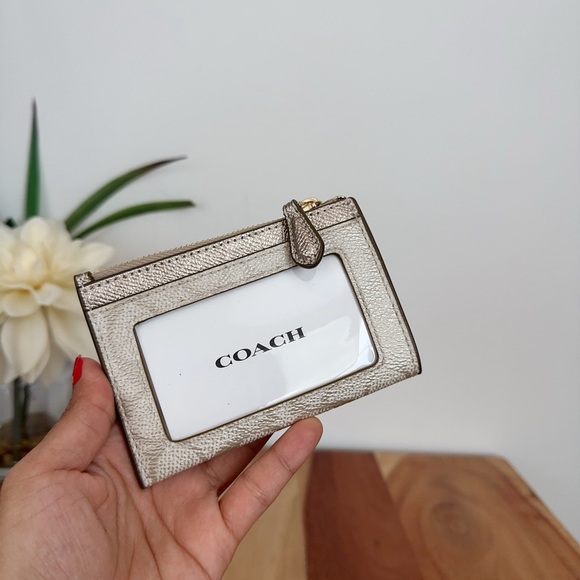 NWT Coach Mini Skinny Id Case In Signature Canvas - Picture 4 of 5